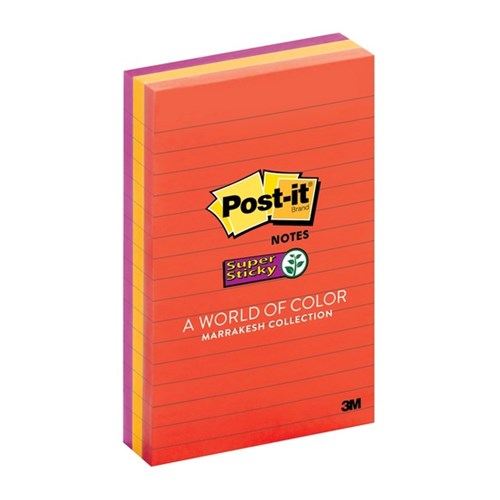 Post-It 660-3SSAN Notes Sup Sticky Neon Lined 98x149mm